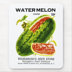 Watermelon Seed Packet Label Mouse Pad