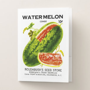 Watermelon Seed Packet Label Pocket Folder