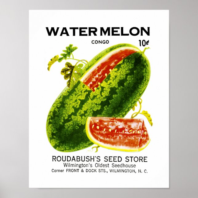 Watermelon Seed Packet Label Poster (Front)