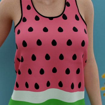 Watermelon Seed Pattern Pink Green Summer Tank Top by watermelontree at Zazzle