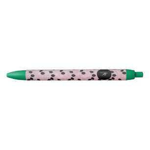 Watermelon Seeds Fruit Slices Pink Faux Glitter Pen