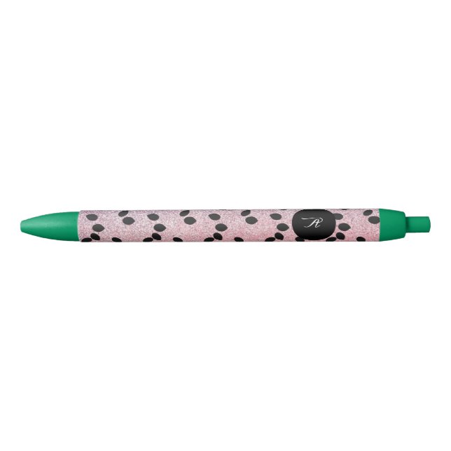 Watermelon Seeds Fruit Slices Pink Faux Glitter  Pen (Front)