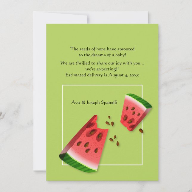 Watermelon Seeds Pregnancy Announcement (Front)