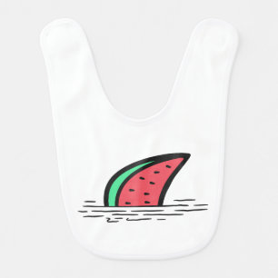 Watermelon shark baby bib