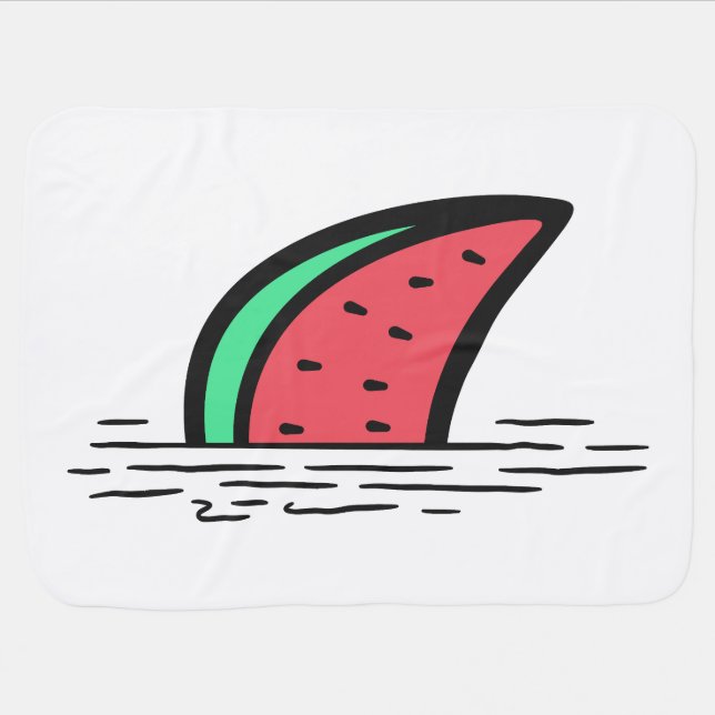 Watermelon shark baby blanket (Horizontal)