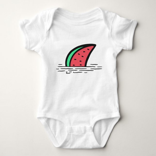 Watermelon shark baby bodysuit (Front)
