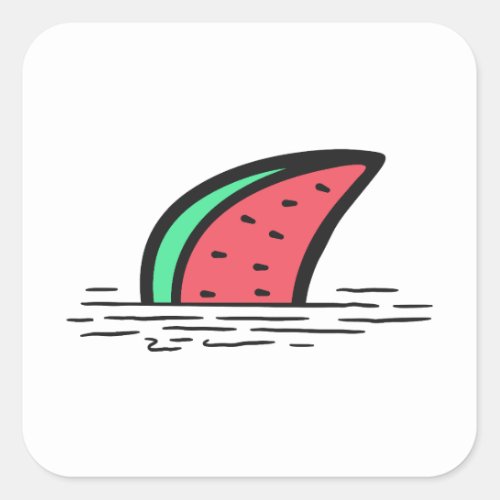Watermelon shark square sticker