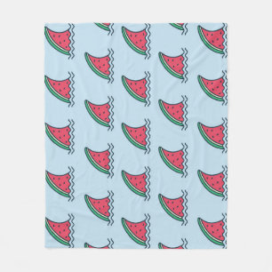 Watermelon shark: wave pattern design. fleece blanket