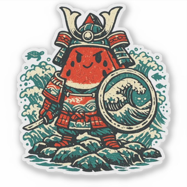 Watermelon Shogun — Guardian of the Seas Sticker (Front)