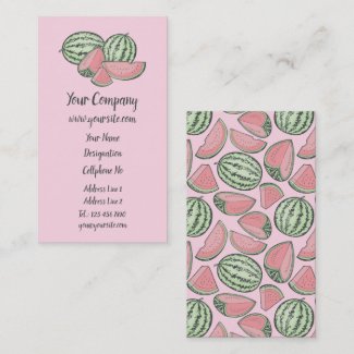 Watermelon Sketch Vertical Business Card