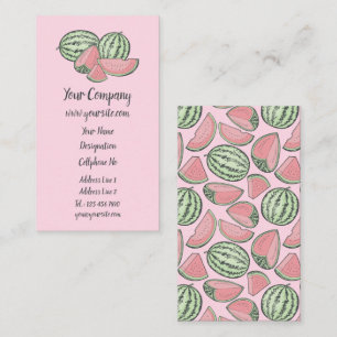 Watermelon Sketch Vertical Business Card