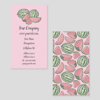 Watermelon Sketch Vertical Business Card