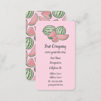 Watermelon Sketch Vertical Business Card