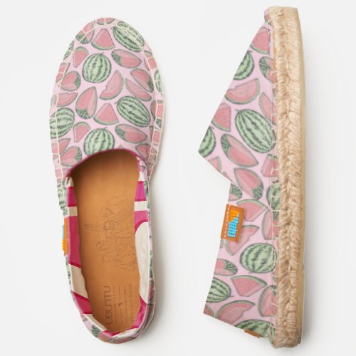 Watermelon Sketches Pattern Espadrilles