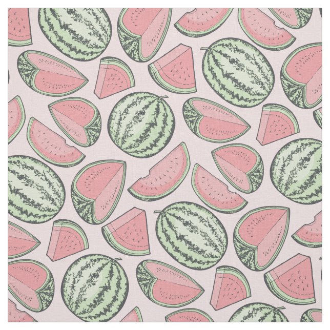 Watermelon Sketches Pattern Fabric (Swatch)