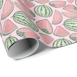 Watermelon Sketches Pattern Wrapping Paper