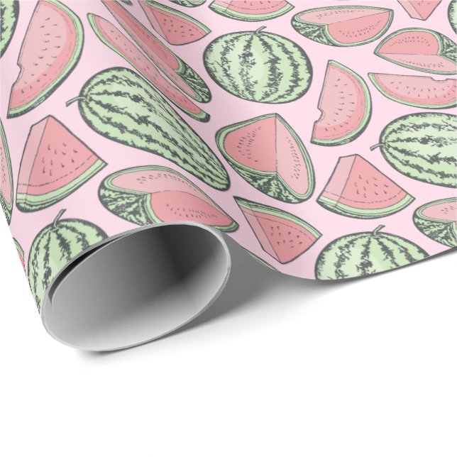 Watermelon Sketches Pattern Wrapping Paper (Roll Corner)