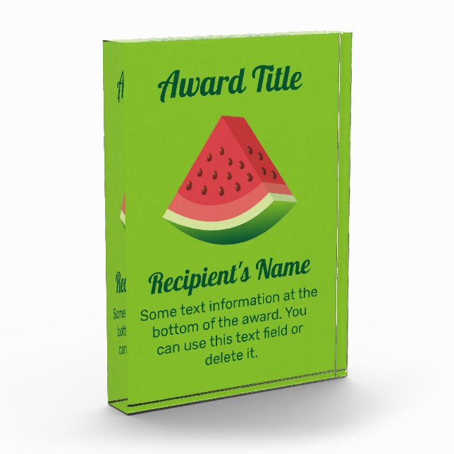 Watermelon Slice Acrylic Award (Left)