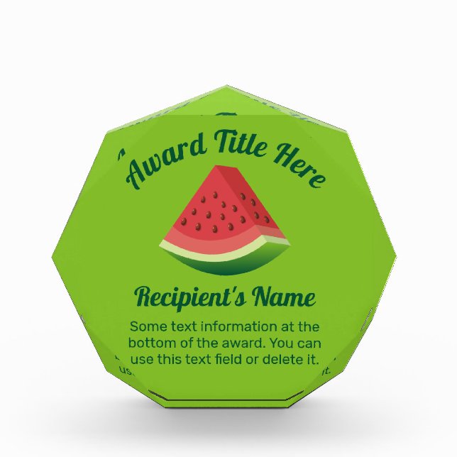 Watermelon Slice Acrylic Award (Front)