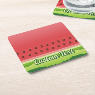 Watermelon Slice Background Paper Coaster