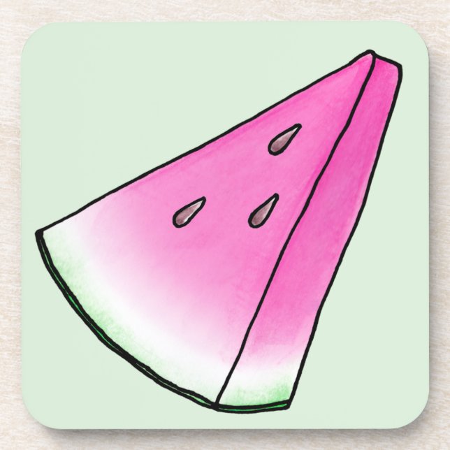 Watermelon slice beverage coaster (Front)