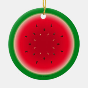 Watermelon Slice Ceramic Ornament