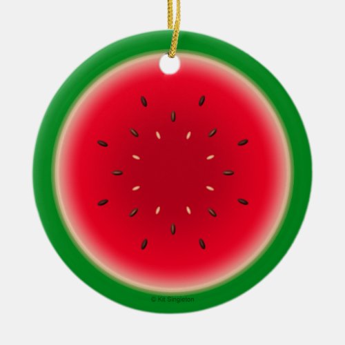Watermelon Slice Ceramic Ornament