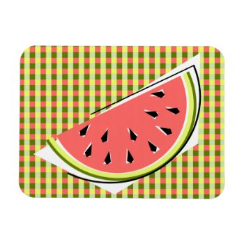 Watermelon Slice Check Magnet by QuirkyChic at Zazzle