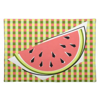 Watermelon Slice Check Placemat Cloth by QuirkyChic at Zazzle