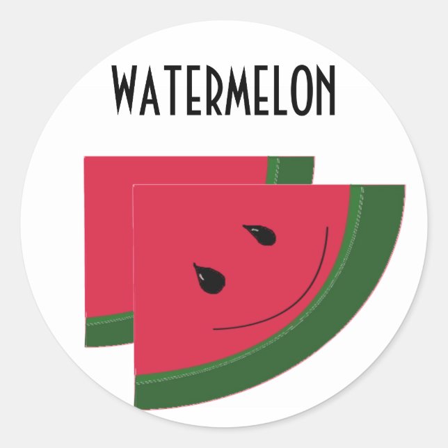 Watermelon Slice Classic Round Sticker (Front)
