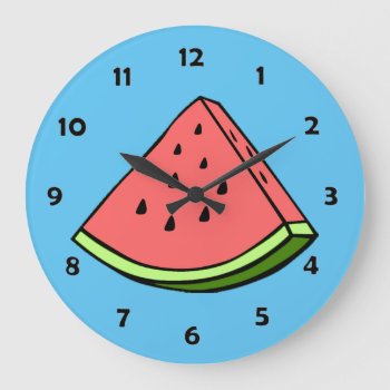 Watermelon Slice Clock by Crosier at Zazzle