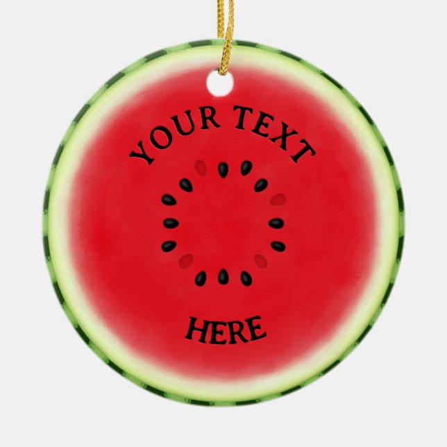 Watermelon Slice Custom Ceramic Ornament (Front)