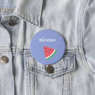 Watermelon slice custom name blue button