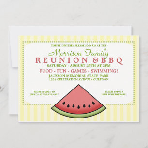 Watermelon Slice Family Reunion Invitations