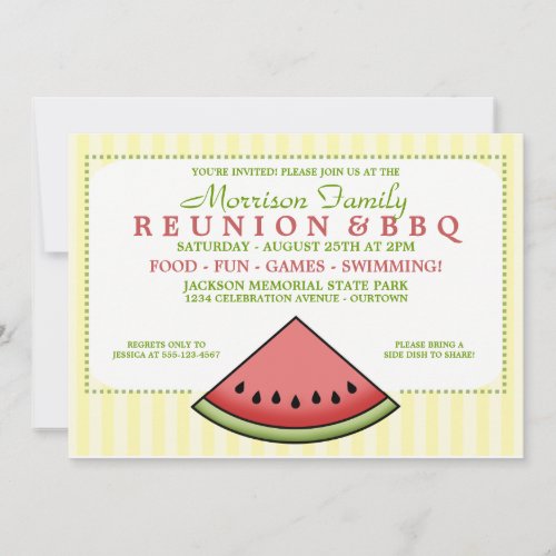 Watermelon Slice Family Reunion Invitations