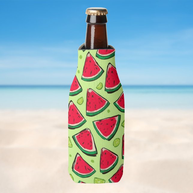 Watermelon Slice Fiesta | Fun Summer Fruit Pattern Bottle Cooler (Creator Uploaded)