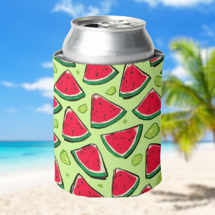 Watermelon Slice Fiesta Fun Summer Fruit Pattern Can Cooler