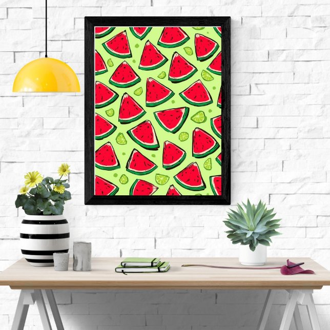 Watermelon Slice Fiesta | Fun Summer Fruit Pattern Poster (Creator Uploaded)