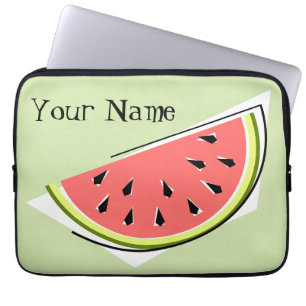 Watermelon Slice Green Name laptop sleeve