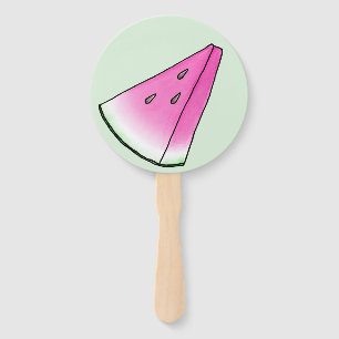 Watermelon slice hand fan