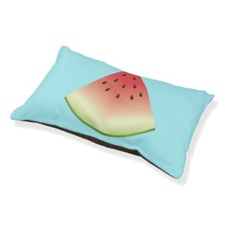 Watermelon Slice Illustration On Blue Pet Bed