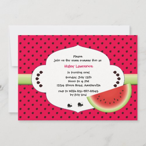 Watermelon Slice Invitation