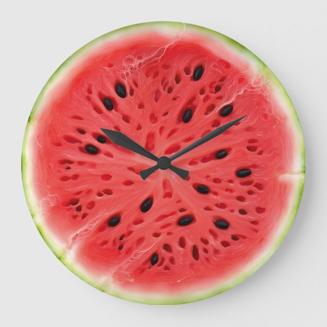 Watermelon Slice Juicy Colorful Large Clock (Front)