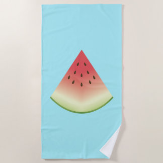 Watermelon Slice On Blue Background Color Beach Towel