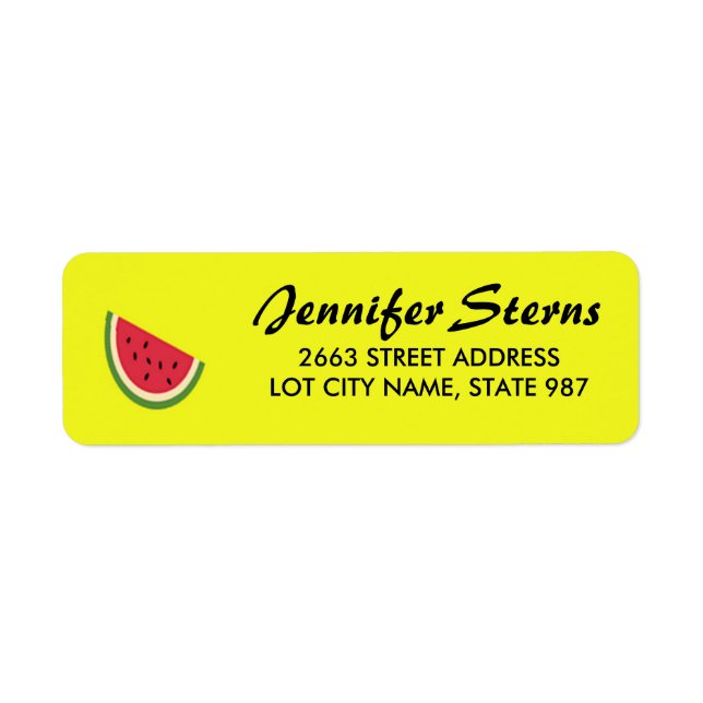Watermelon slice on yellow label (Front)