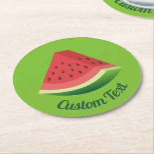 Watermelon Slice Paper Coaster