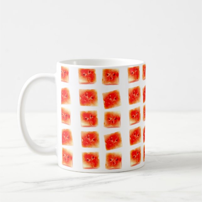 Watermelon Slice Pattern – Seamless Summer Fruit o Coffee Mug (Left)