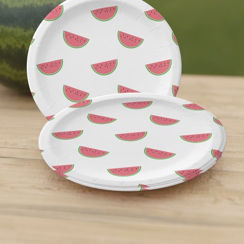 Watermelon Slice Pattern Summer Party Paper Plates
