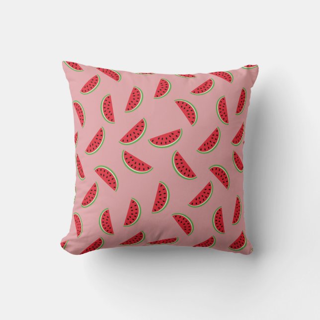 Watermelon Slice Pattern Throw Pillow (Front)