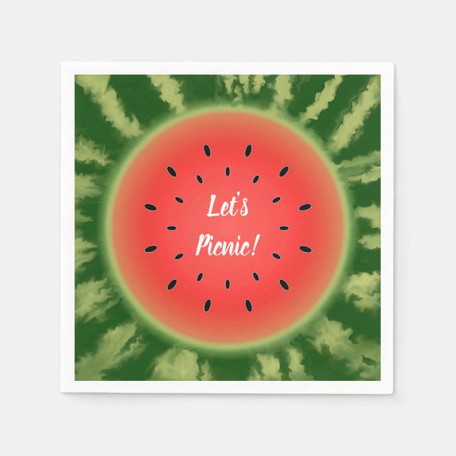 Watermelon Slice Picnic Napkins (Front)